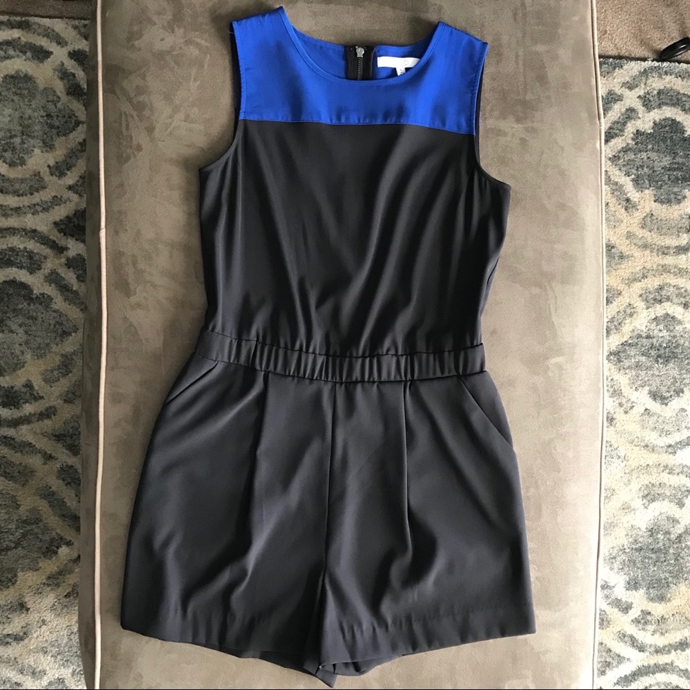 SUPER cute!! REED Black & Blue Romper Size 6 NWOT